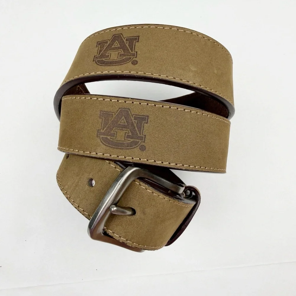 Zep Pro Embossed Auburn University Tigers Brown Leather Belt Size 32